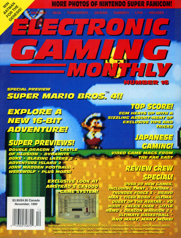 Electronic Gaming Monthly Issue 16 (November 1990) cover